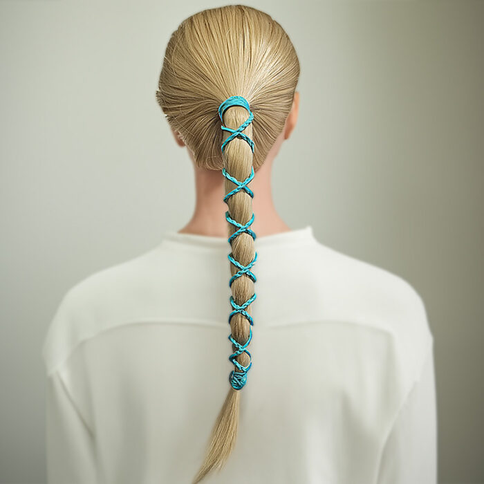 SasSea Wraps Hair Tie - Aqua (M) - Image 2