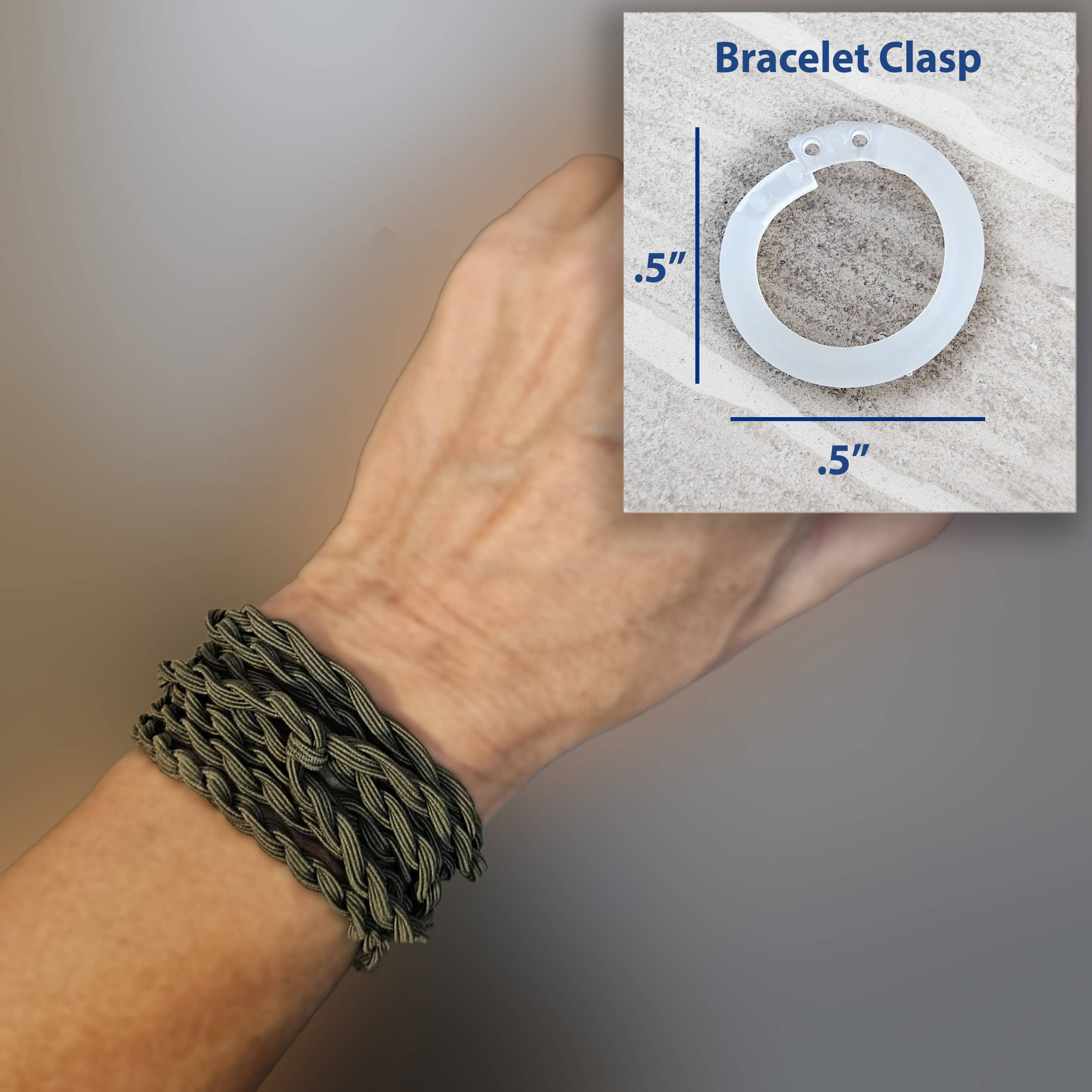 bracelet with ring clasp olive